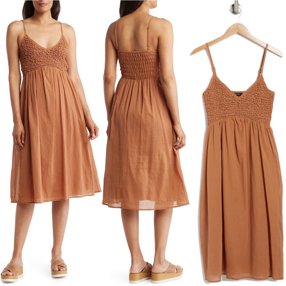 NWT NORDSTROM Max and Ash Smocked Midi Dress